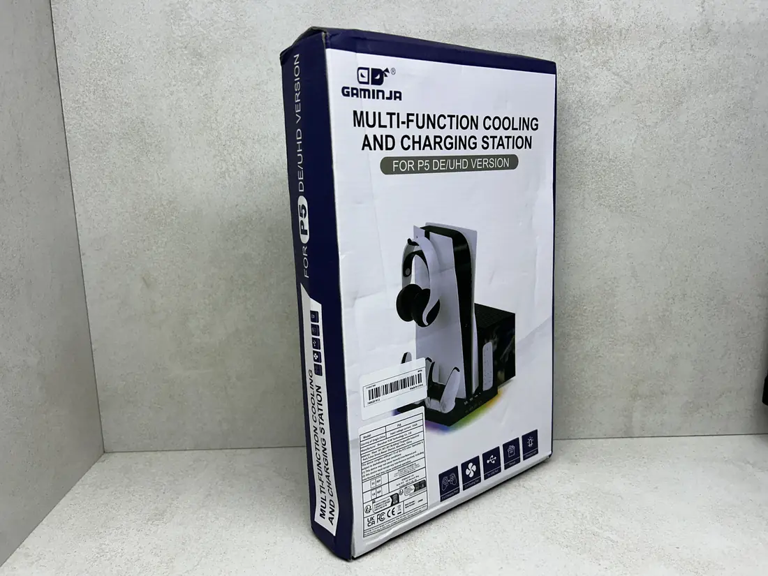 PS5 i PS5 Slim > Stand + Cooling FAN / White (BR.5)