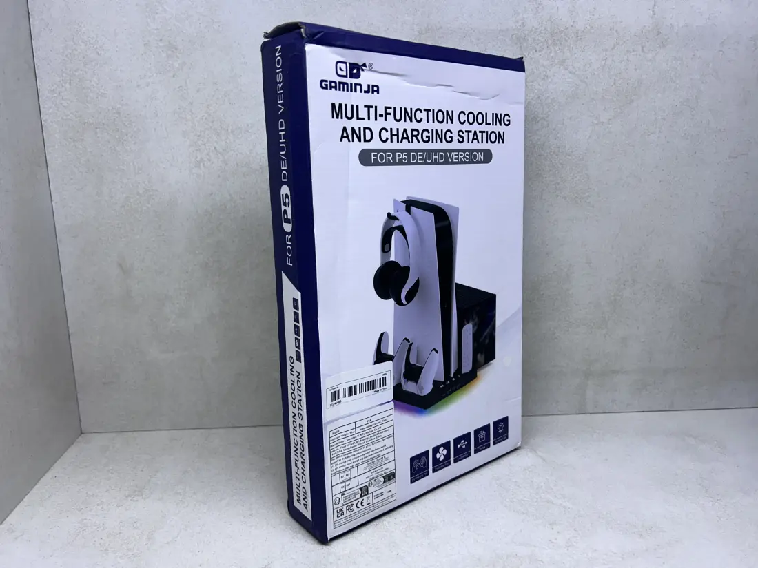 PS5 i PS5 Slim > Stand + Cooling FAN / White (BR.8)