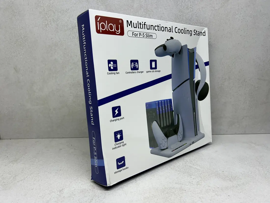 PS5 Slim > Stand + Cooling FAN + Punjac / White (BR.9)