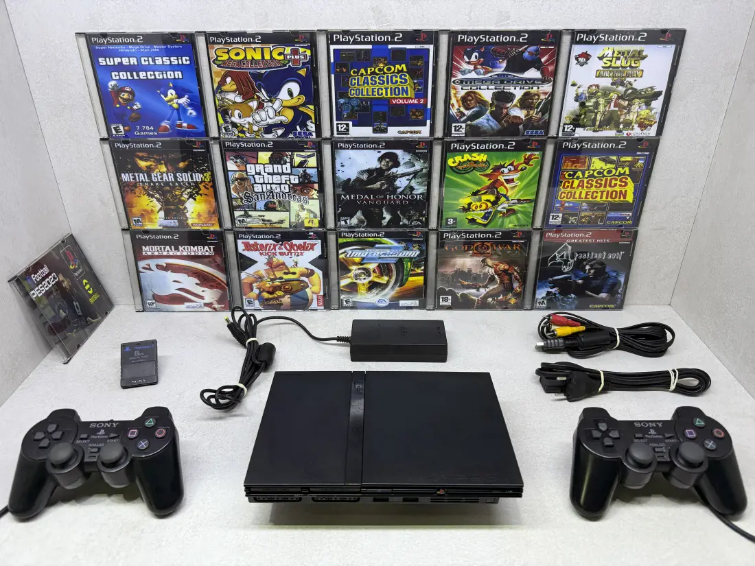 PS2 Slim > 16 CD / 100 igara / PES + Crash …