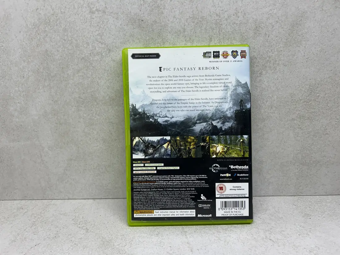 The Elder Scrolls V ( 5 ) SKYRIM + MAPA - XBOX 360 igra